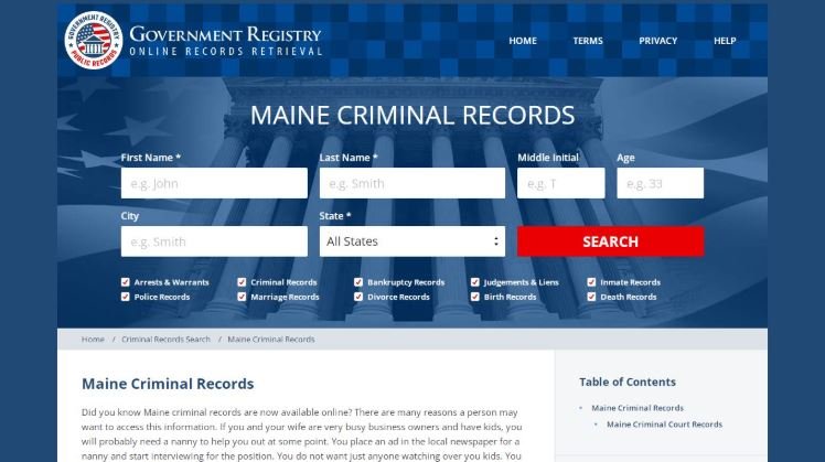 Maine Criminal Court Records
